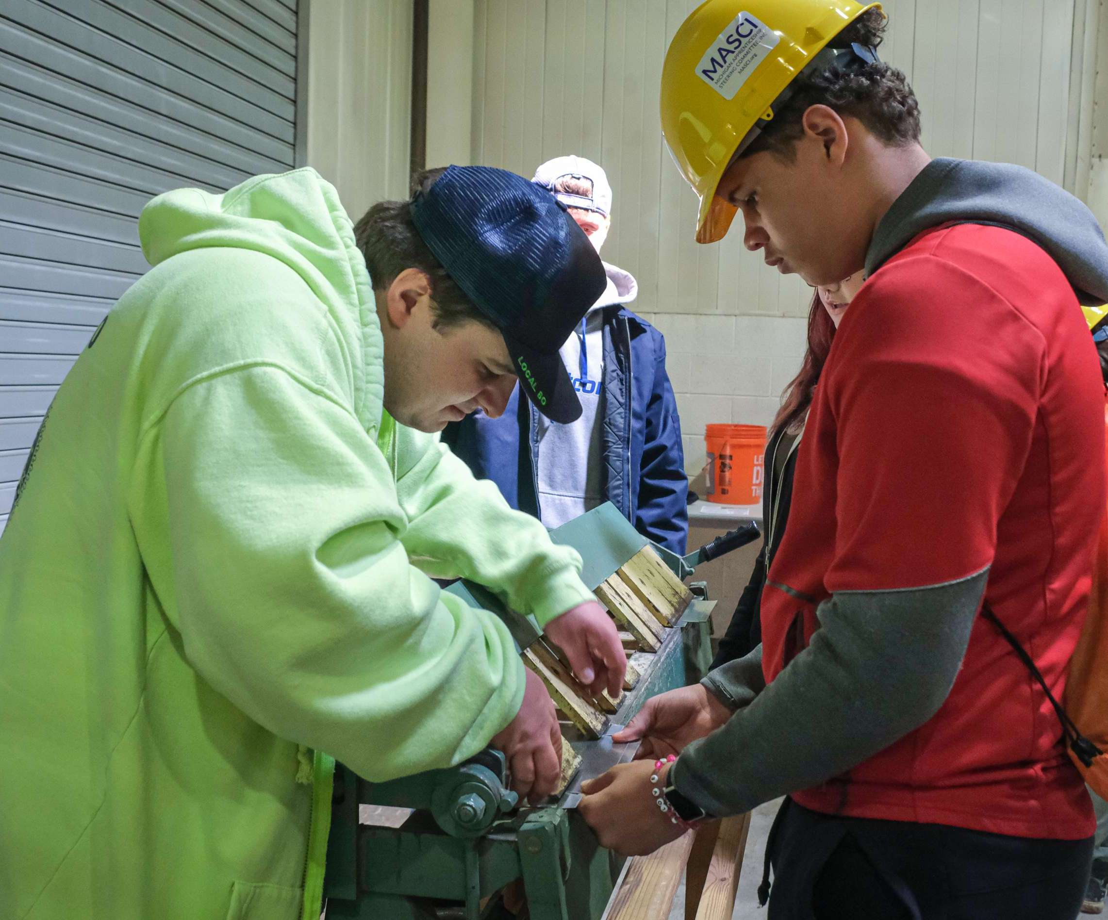 Student with mentor hard hat